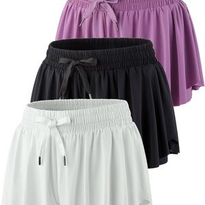 2-In-1 Flowy Athletic Shorts with Built in Compression in 3 Colors